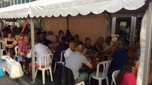 Næsten hele gågaden så sådan ud under Byfest i Kalundborg 2014.