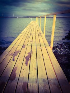 Badebro ved bystrand i Kalundborg.